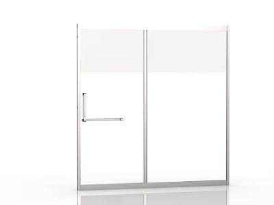 Shower Sauna With Double Glass Sliding Doors And Modern Metal Handle Design 3d model