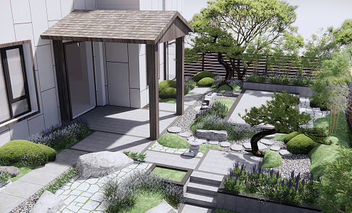 New Chinese Courtyard Garden 3d model