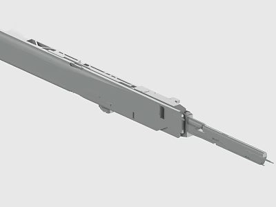 Gray Metal Linear Rail Component With Sliding Mechanism And Precision Engineered Design 3d model