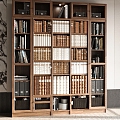 American Bookcase Decorative Cabinet Books Books High Cabinet 3d model