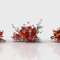 Commercial Floral Display Equipment Featuring Red And Orange Flower Arrangements