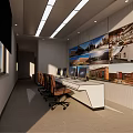 Modern Monitoring Room With Multiple Surveillance Screens And Workstation Setup