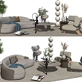 Modern sofa coffee table combination 3d model