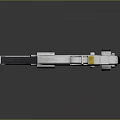 Futuristic Sci Fi Handgun Weapon With Metallic Silver White Body And Yellow Accents