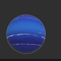 Blue Planetary Sphere With Surface Stripes In Cosmic Space Exploration
