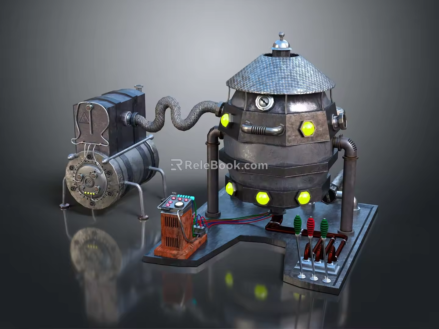 Industrial LOFT Engine Programmed Engine Generator 3d model