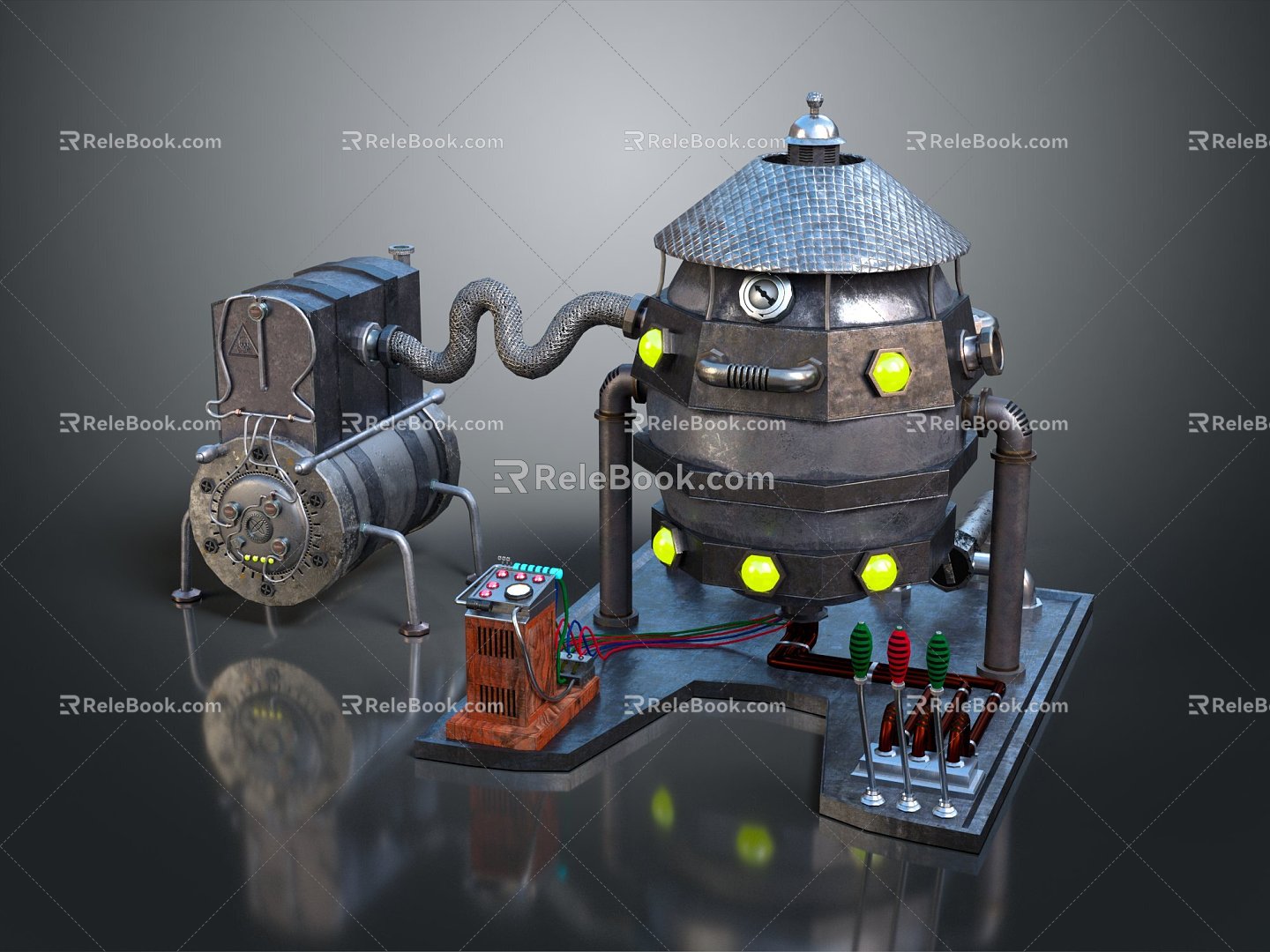 Industrial LOFT Engine Programmed Engine Generator 3d model