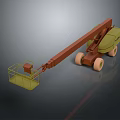Wheeled Aerial Work Platform With Telescopic Boom And Green Work Basket