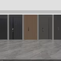 Various Security Doors With Black Wooden And Gray Finishes In Modern