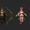 Fantasy Game Characters With Diverse Costumes Weapons And Unique Designs