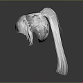 Game and Movie Character Hairstyle Design With Long White Hair Ponytail And Bangs