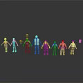 Various Male Figurines Of Different Professions Wearing Safety Helmets And Work Clothes