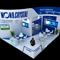 MONOCRYSTAL Modern Exhibition Booth With Digital Screens Reception Desk And Smart Materials