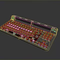 Full Size Mechanical Keyboard With Metallic Frame Black Keys For Computer Use
