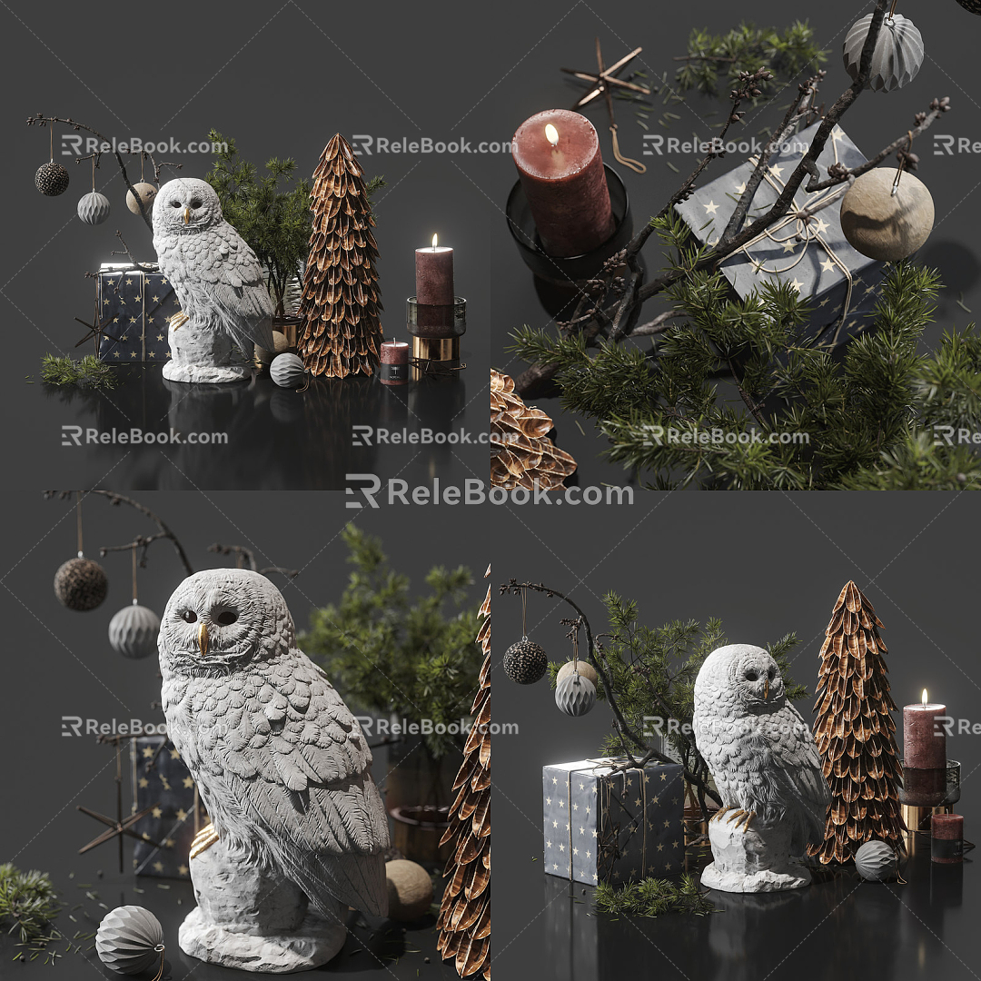 Modern Owl Owl Ornament Candle Box 3d model