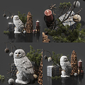 Modern Owl Owl Ornament Candle Box 3d model