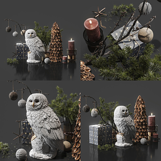 Modern Owl Ornament Candle Box 3d model