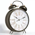 Vintage Alarm Clock With Double Bells Roman Numerals White Dial And Black Hands
