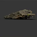 Natural Wooden Stone Slab Placed On Black Mat Featuring Green Moss Accent