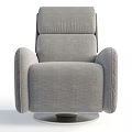 Gray Fabric Recliner Chair With Diamond Quilted Design And Adjustable Stitched Backrest