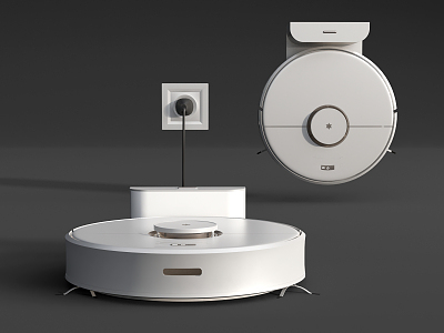 Modern intelligent vacuum cleaner sweeping robot 3d model