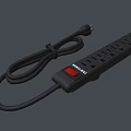 Black TRIPP LITE Power Strip With Multiple Outlets And Durable Power Cord 3d model