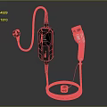 Portable Electric Car Charger With Digital Display And White Connector Charging Cable