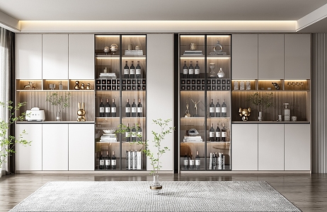 Modern Wine Cabinet Wine Cabinet Combination 3d model