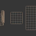 Three Different Shaped Metal Grid Frames With Structured Geometric Design Elements