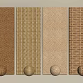 Woven Room Dividers With Various Textures And Decorative Balls Design