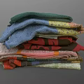 Colorful Towels Stacked With Various Colors And Patterns Essential Daily Living Supplies