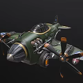 Vintage Green Electric Toy Airplane with Star Logo and Realistic Details