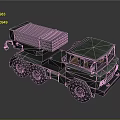 Green Military Truck With Multiple Rocket Launcher And Six Wheels Design