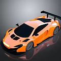Orange Sports Car With Black Rear Spoiler Black Roof And Aerodynamic Design