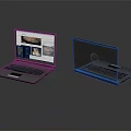 Modern Open Laptop Displaying Images And Closed Laptop With Brand Logo