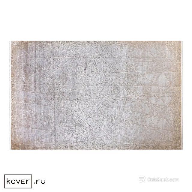 Square Rug In Light Neutral Tone With Geometric Line Patterns And Textured Design 3d model 