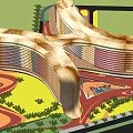Modern Curved Office Building Design With Green Spaces And Landscaped Pathways