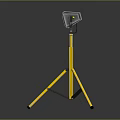 Portable Work Lighting Fixture Set With Two Green Screen Lamps On Yellow Tripod Stand