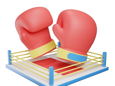 Modern Boxing Gloves Boxing Props Boxing Venue Boxing Scene Cartoon Boxing Gloves 3d model