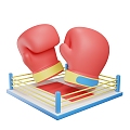 Modern Boxing Gloves Boxing Props Boxing Venue Boxing Scene Cartoon Boxing Gloves 3d model