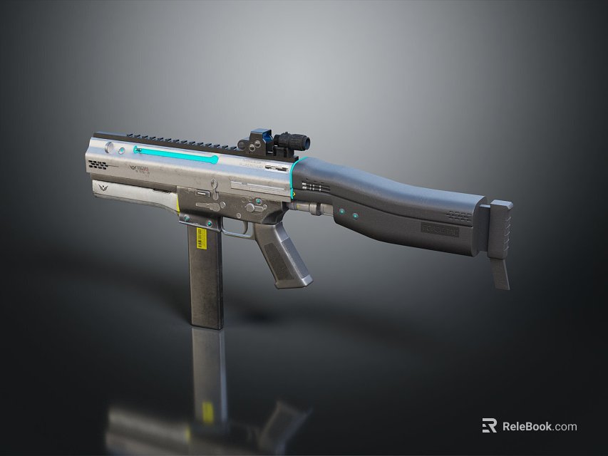 Sleek Modern Tactical Rifle Design With Scope And Metallic Gray Finish 3d model 