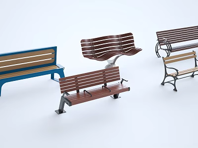 modern outdoor chair park bench 3d model