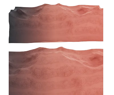 Garden Landscape Design With Undulating Red Textured Terrain Features 3d model