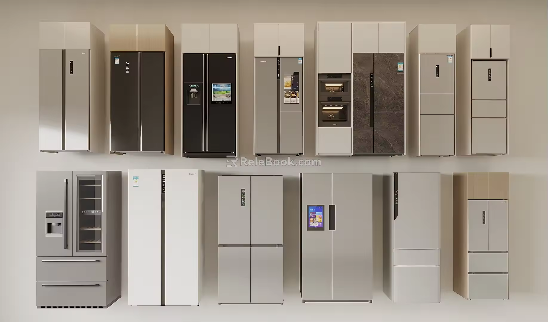 Refrigerator Embedded Refrigerator Oven Combination Single Door Refrigerator Double Door Refrigerator Freezer 3d model