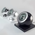 Modern Spherical Downlights and Spotlights in Silver Black with Square Base and LED Design