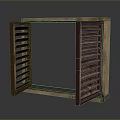 Wooden Decorative Frame Furniture With Louvered Panels For Modern Home Interior