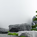 Traditional Karesansui Garden Design Featuring Stacked Rocks Smooth Gravel Lush Moss And Pine Tree