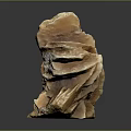 Detailed Natural Stone Sculpture Carving With Intricate Texture And Abstract Design Features