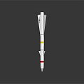Modern rocket missile realistic cartoon 3d model