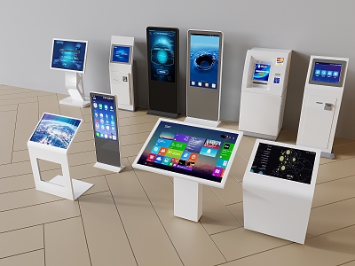 Intelligent display touch ATM interactive all-in-one machine automatic ticket machine service machine 3d model